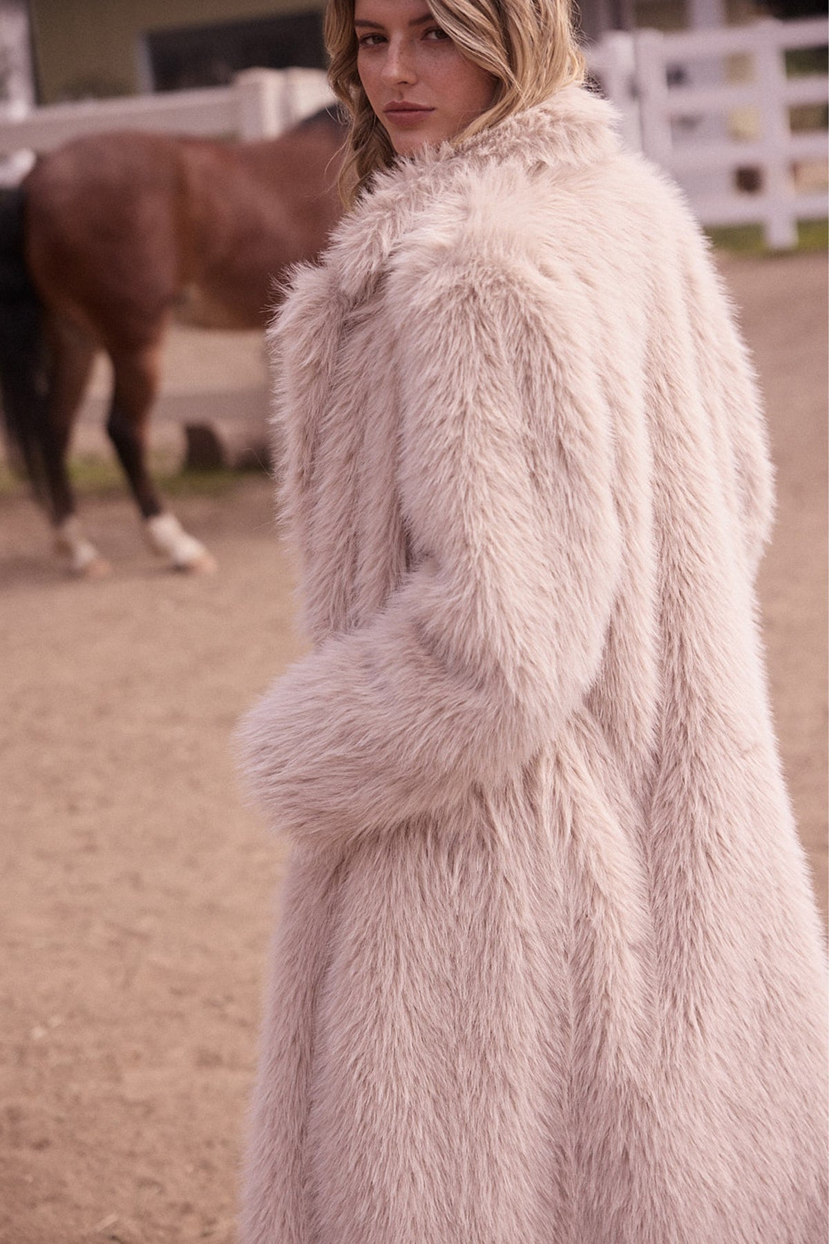 Anastasia Faux Fur Long Coat