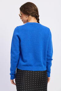 Baby You're a Star Cardigan in Cobalt