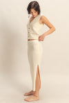 Sweater Vest and Midi Skirt Set
