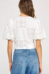 Embroidered Blouse With Tie Front