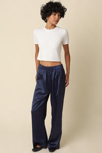 Capri Knit Crop Tee in Ivory
