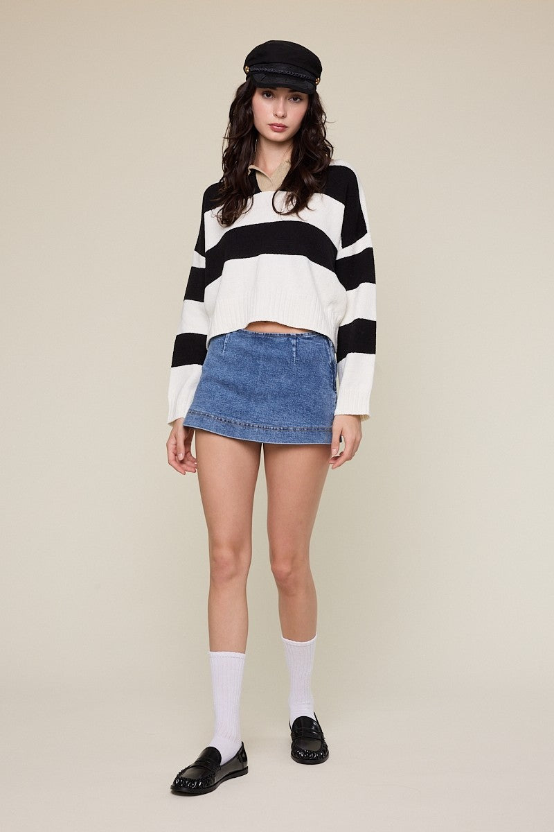 Micro Mini Denim Skort