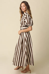 The Hayden Belted Striped Maxi Dress