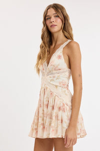 Provence Floral Sweetheart Fit & Flare Mini Dress