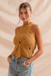 Flower Shape Halter Sweater Tank  MORE COLORS