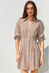 Chocolate Spotted Button Down Mini Dress