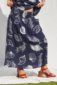 Shell Seeker Printed Smocked Maxi Skirt