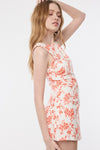 Vibrant Floral Mini Dress in Orange