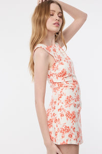 Vibrant Floral Mini Dress in Orange
