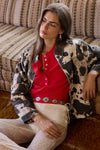 Animal Print Zip Front Jacket