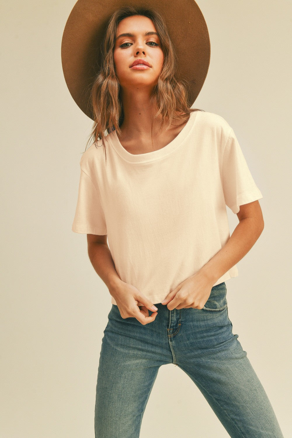 Cropped Basic T Shirt MORE COLORS