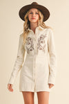 Western Embroidered Mini Dress