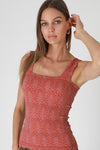 Seamless Textured  Square Neck Tank Top MORE COLORS