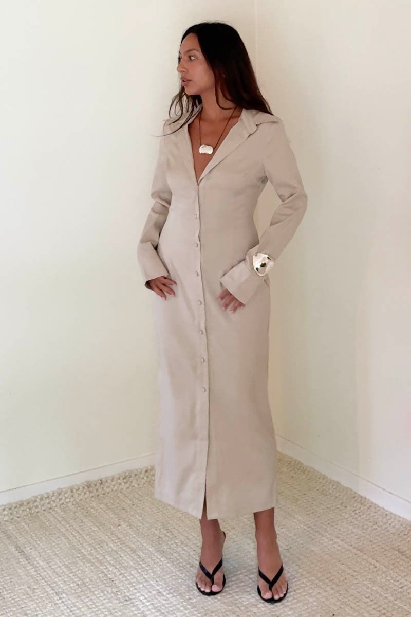 Button Down Body con Midi Dress