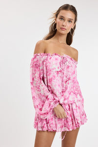 Pretty Peonies Off Shoulder Mini Dress