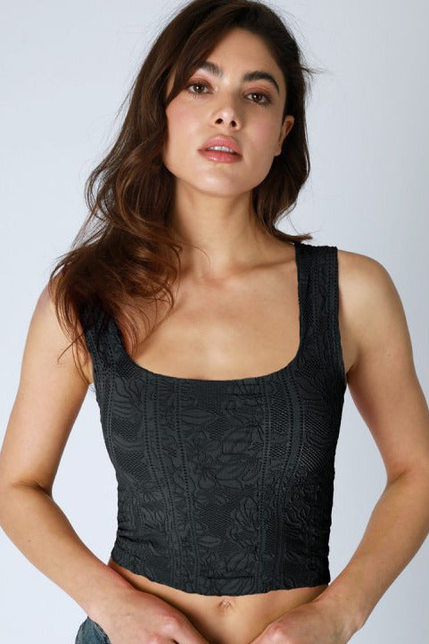 Double Lace Square Crop Top