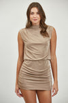 Shimmer Mink Mini Dress