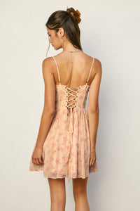 Rosy Days Corset Top Mini Dress