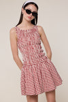 Checkered Tiered Fit and Flare Mini Dress