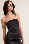 Satin Tube Top in Black