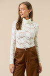 Lace Turtle Neck Statement Top