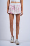 Hibiscus Print Micro Mini Skort in Pink