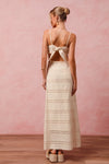 Aryn Geometric Shape Eyelet Lace  Maxi Dress