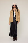 Button Down Vegan Suede Jacket