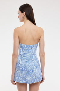 Ciao Bella Shell Print Strapless Mini Dress