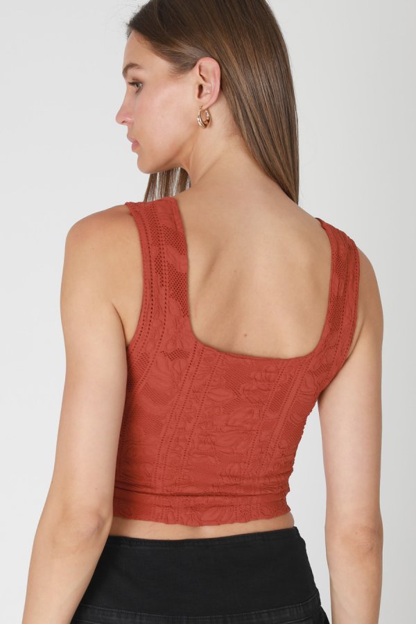 Look My Way Double Lace Square Crop Top MORE COLORS