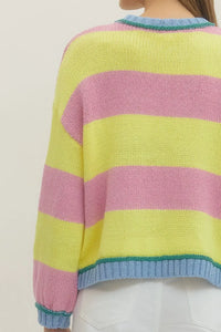 Everybody Free Pink and Yellow Sweater