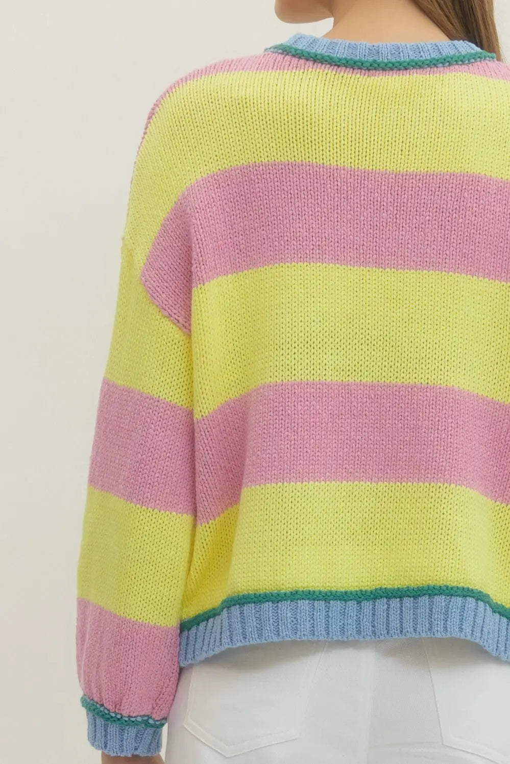 Everybody Free Pink and Yellow Sweater