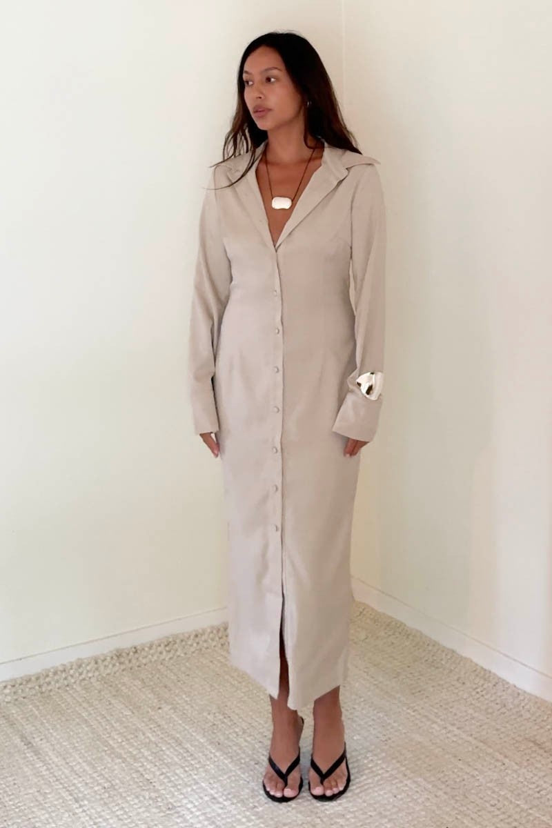 Button Down Body con Midi Dress