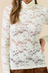 Lace Turtle Neck Statement Top