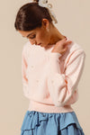 Adrienne Pearl Embelished Sweater in Blush