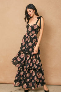 Bed of Roses Maxi Dress with Corset