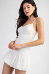 Loving Life Micro Mini Dress With Balloon Hem in White