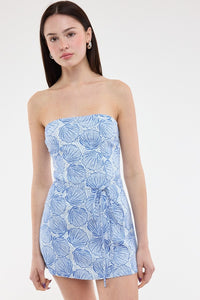 Ciao Bella Shell Print Strapless Mini Dress