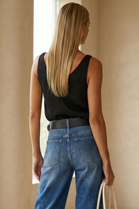 V Neck Cami With Accent Strap More Colors