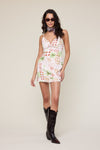 Vintage Palm tree Print Mini Dress