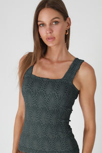 Seamless Textured  Square Neck Tank Top MORE COLORS