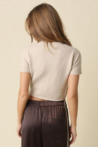 Capri Knit Crop Tee in Mocha