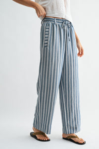Porto Stripe Wide Leg Drawstring Pants