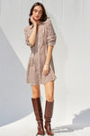 Chocolate Spotted Button Down Mini Dress