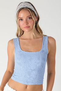 Look My Way Double Lace Square Crop Top MORE COLORS