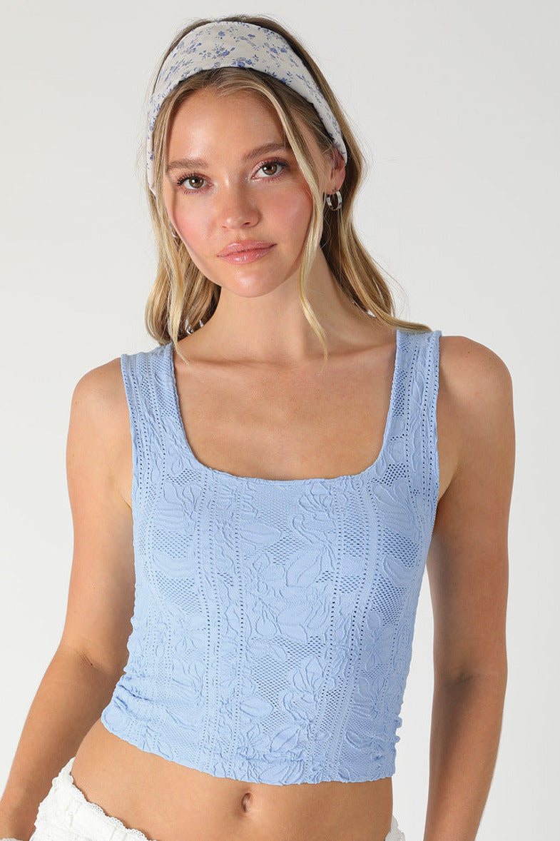 Look My Way Double Lace Square Crop Top MORE COLORS