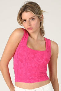 Look My Way Double Lace Square Crop Top MORE COLORS