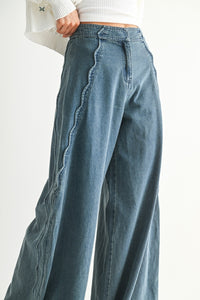 Wide Leg Denim Trousers