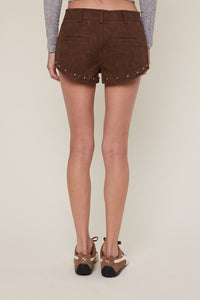 Sueded Vegan Leather Shorts