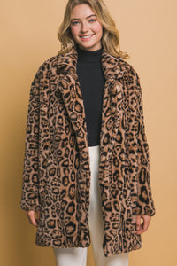 The Weekend Furry Animal Print Coat